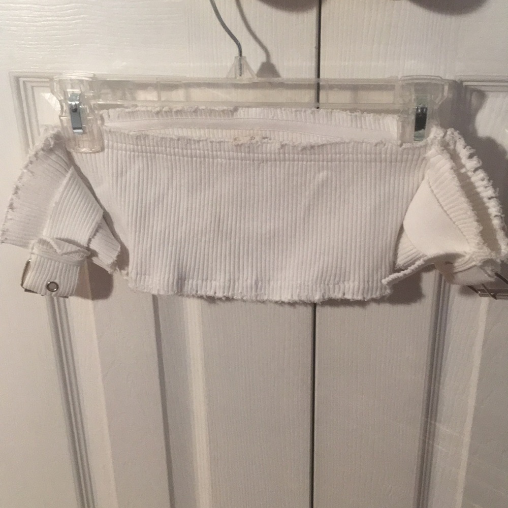 White buckled tube top